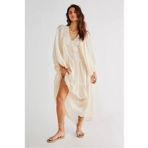 Shona Joy x Free People Cream Long Sleeve Peasant cottagecore faerie core Dress